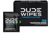 DUDE Wipes On-The-Go Flushable Wet Wipes 30 Wipes Free and Fast Shipping