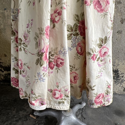 Vintage 1930s Chintz Pink Rose Floral Print Cotton Halter Dress Midi Low Back - Picture 7 of 23