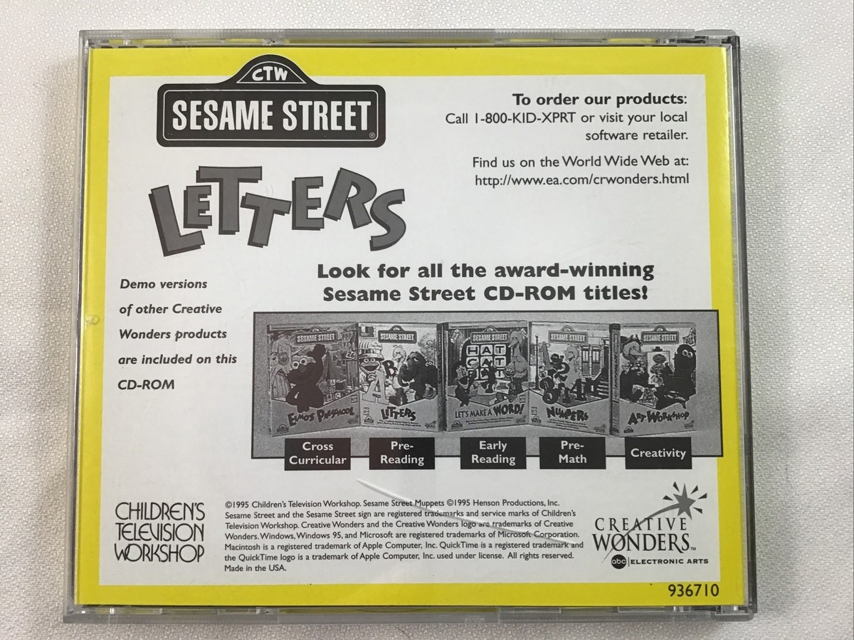 ああ街頭紙芝居 スペース・ロム CD-ROM Sesame Street Letters Users Guide CD-Rom 1995 | eBay
