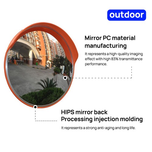 Convex Traffic Safety Mirror Outdoor Intersection Sharp Curve Road Round 60cm - Picture 9 of 11
