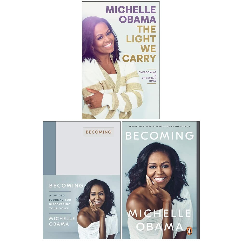 Michelle Obama  3 Books Collection Set Light We Carry, Becoming A Guided Journal