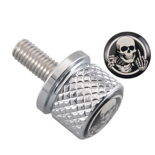Chrome Rear Fender Seat Bolt Screw w/Skull Pattern For Indian Scout Model 15-22 - Picture 7 of 13