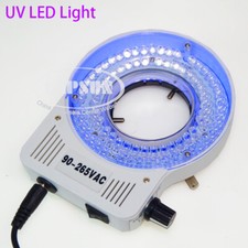 UV 365nm / 395nm 5W 80 LED Microscope Compact Ring Light Lamp wi Built-in Dimmer