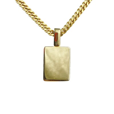 Christian Dior Logo Plate Gold Necklace① Christian Dior Logo Plate Gold Necklace①