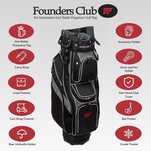 Founders Club 4th Generation Club Lock Organizer Golf Cart Bag for Men - Picture 27 of 37