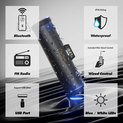 Impermeable Bluetooth Moto Estéreo 6 Altavoces MP3 Audio Sistema de Música Radio - Imagen 3 de 9