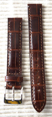 Van Cleef & Arpels Alligator Leather Silver Tone Buckle Watch Band Strap NOS12mm