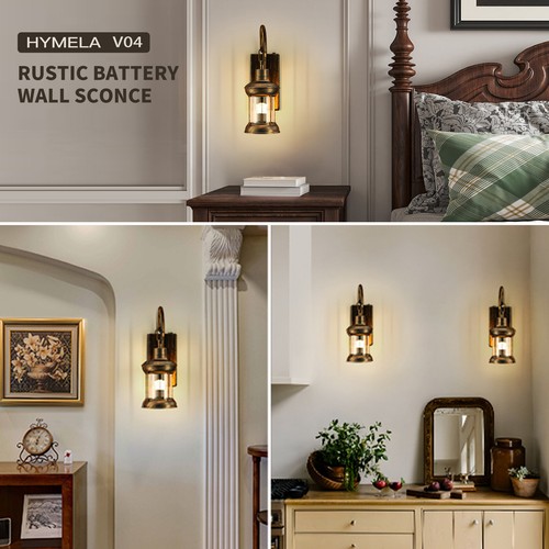 Remote Battery Operated Wall Sconce Rechargeable Oil Rub Bronze Finish Exterior - Picture 9 of 12