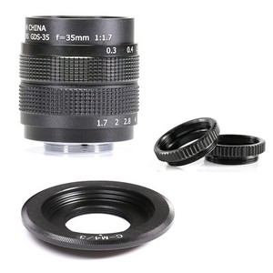 Fujian-35mm-f-1-7-CCTV-cine-lens-for-M4-3-MFT-Mount-Camera-amp-Adapter-bundle-ne