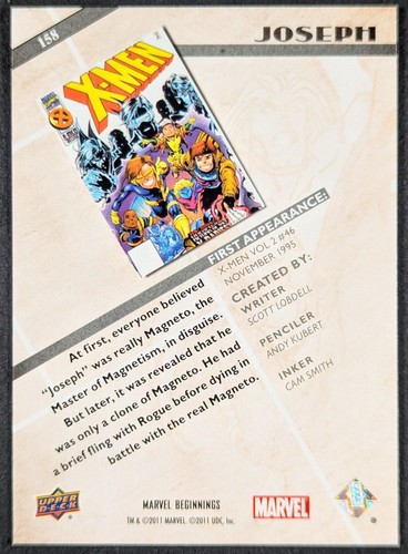 Joseph 2011 Upper Deck Marvel Beginnings Card #158 (NM) - Bild 2 von 2