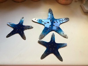 accents trio tinged starfish metal decor