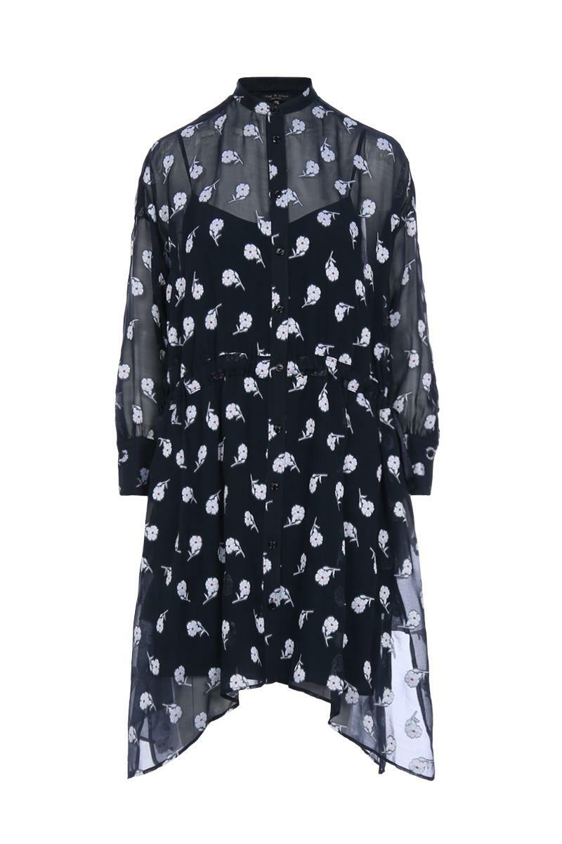 RAG AND BONE ELODIE FIL COUPÉ SILK BLEND DRESS LARGE RAG AND BONE ELODIE FIL COUPÉ SILK BLEND DRESS LARGE