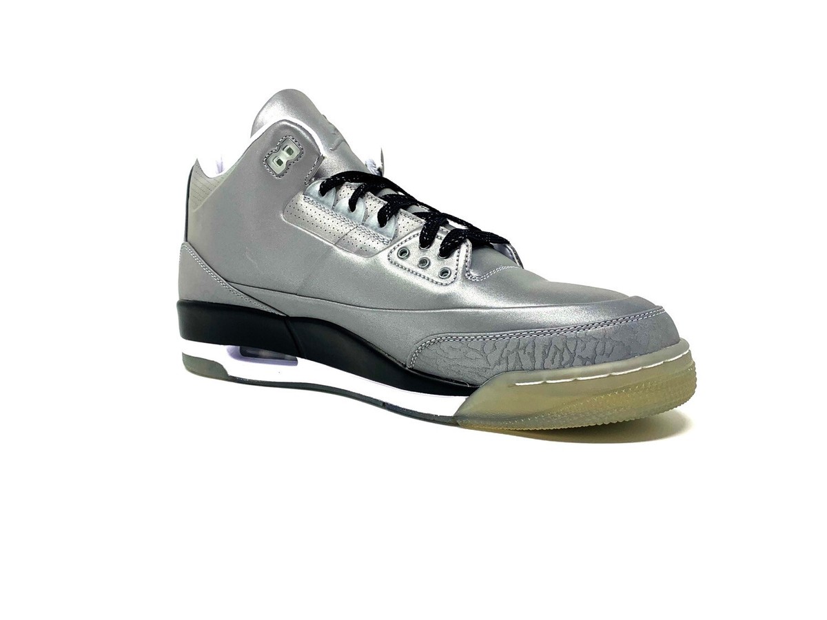 Nike Jordan Retro 3 5lab3‎ Silver 3M Reflective Sneaker Shoes Sz. 12 Jordan 3 5Lab3 Reflective Silver for Sale | Authenticity  main image 4