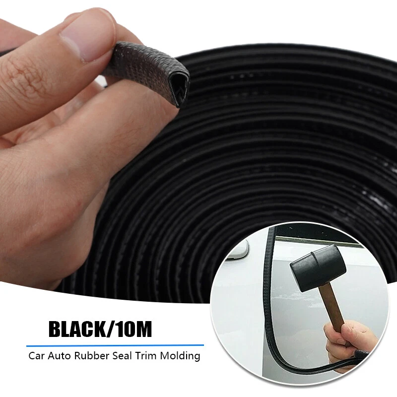 10M CAR DOOR BOOT EDGE PROTECTOR STRIP TRIM U SHAPE GUARD SEAL ROLL RUBBER BLACK - Image 2 of 4