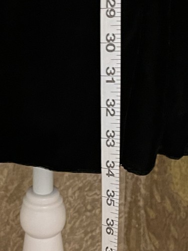Abito vintage in velluto aperto dietro a T con fiocchi LBD vestito piccolo nero - Foto 8 di 11