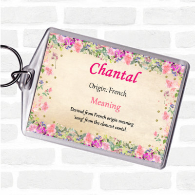 Chantal Name Bedeutung Taschenanhänger Schlüsselanhänger Schlüsselring Floral