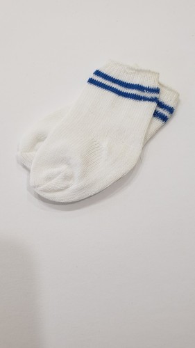 American Girl Puppe weiße Socken mit blauen Streifen neu - Bild 1 von 2