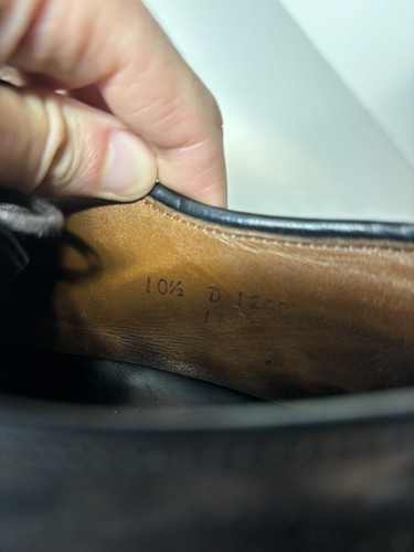 Zapatos de vestir ALLEN EDMONDS Delray para hombre 10,5 D negros necesita reparación de tacón - Imagen 6 de 14