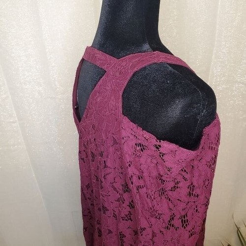 Vestido de encaje para mujer DO+BE, borgoña, mediano - Imagen 3 de 12