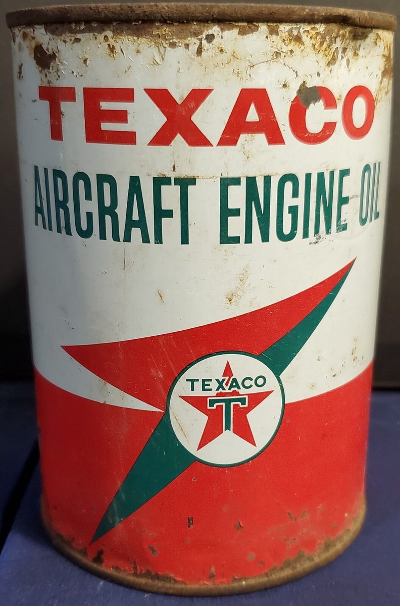 Vintage 1959 Texaco Aircraft engine motor oil quart can | eBay