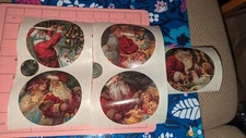 Vintage Stickers Vintage Victorian Santa Stickers Lot Of Five Large Round
