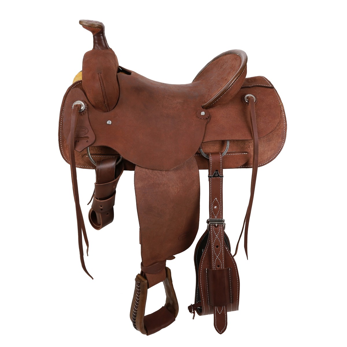 Bosal En Cuir Brut Tressé Showman Western – Naturel Et Rouge – Myhorse – Neuf