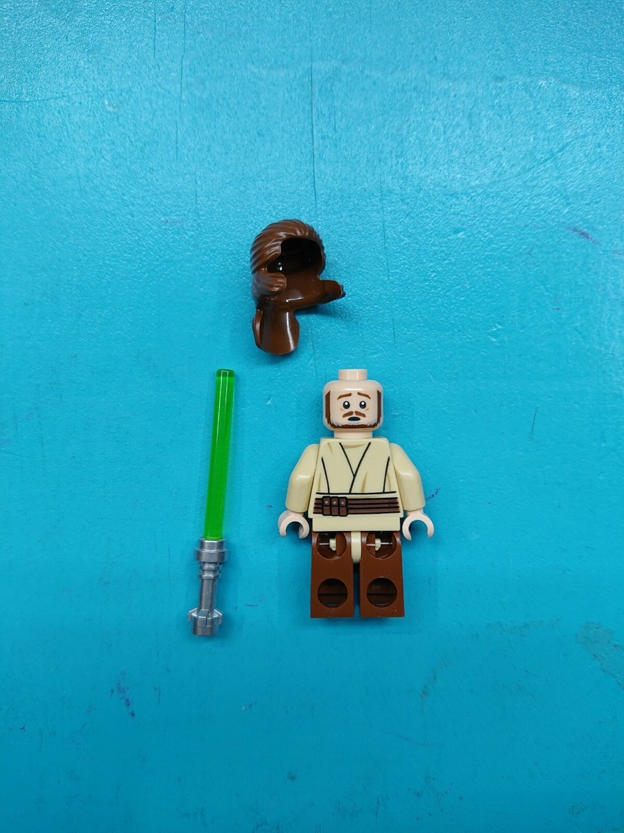 Lego Star Wars Minifigure Jedi Qui-Gon Jinn w/o Cape w/ Lightsaber