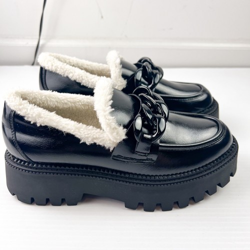 Mocassino donna DV Dolce Vita Larazzo taglia 7,5 pelliccia sintetica pelle nera - Foto 6 di 15