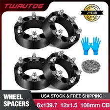 4PCS 2" 6x5.5 6x139.7 12x1.5 Wheel Spacers for Toyota 4Runner Tacoma FJ Cruiser