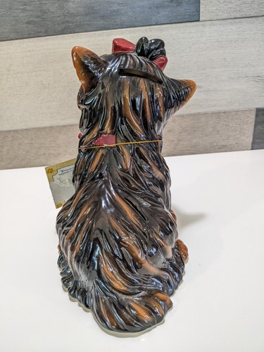 VINTAGE/NEU MIT ETIKETT "BIG SKY" Hund Yorkshire Terrier Hund Keramik Bank Figur - Bild 3 von 5