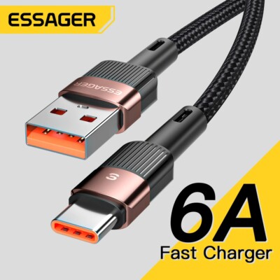Essager 6A USB Type C Cable with fast charging for poco,sumsung,xiaomi etc.(1m)