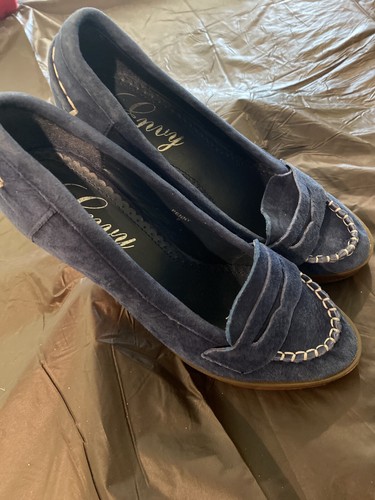ENVY Women’s Penny Loafer Blue Suede Pumps - Size 9 - Picture 9 of 12