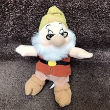 Disney Store 8  Plush Mini Bean Bag Doc of Snow White And The Seven 7 Dwarfs