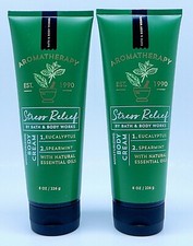 2 BATH BODY WORKS AROMATHERAPY STRESS RELIEF EUCALYPTUS SPEARMINT BODY CREAM