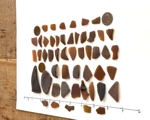 Surf Tumbled Beach Sea Glass artesanía esmerilada ámbar miel marrón hoguera patrón #B3 - Imagen 3 de 11