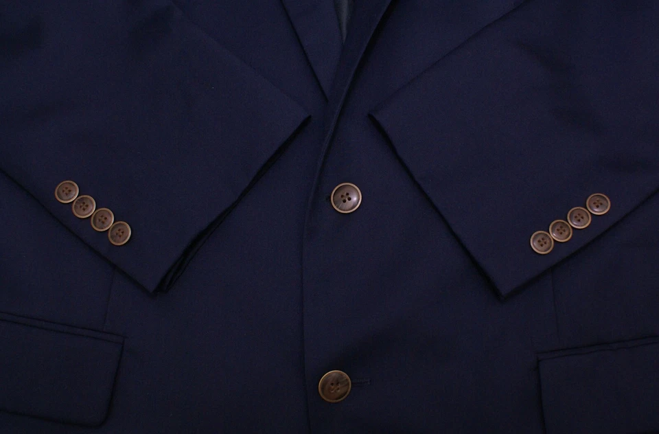 Chaqueta Blazer Abrigo Deportivo Linea Uomo Para Hombres Dos Botones Azul Marino 100% Lana Talla 48L Foto 2 de 4