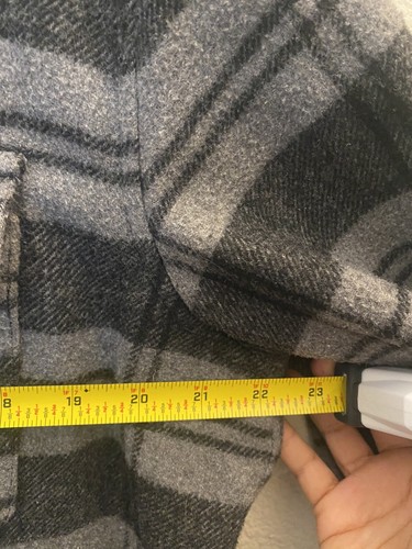 Lifted Rearch Group LRG Men's Hoodie Flannel Jacket Shacket Plaid Wool Grey Sz M - Picture 11 of 12