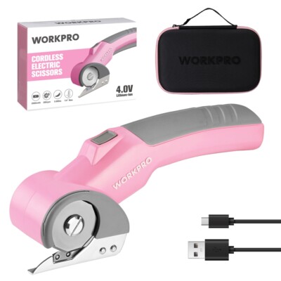 WORKPRO 4V Rotary Cutter for Cardboard Carpet Leather Plastic Cordless Scissors