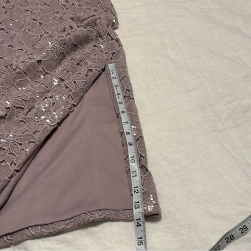 JS Collections Womens Size 4 Samara T-Length Dress Pink Lace Sequin Formal - Picture 16 of 16
