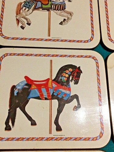 Set Of (6) Coasters each with a different Carousel Horse/ New Zealand, Jason - Picture 7 of 11