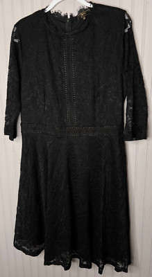 Missmny Womens DRESS 2XL 16 18  Rich Black Lace Elegant Mystic Goth  NEW $98