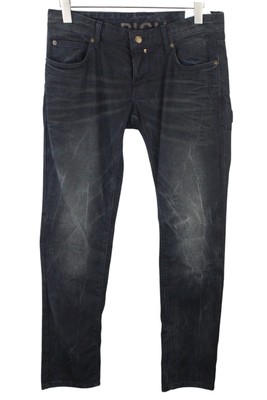 Richmond Herren Jeans 32 Schwarz Gewaschen Super Enge Baumwolle Stretch Hüfthose