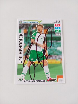 Trading Card signiert Jeff Hendrick Irland NEU 