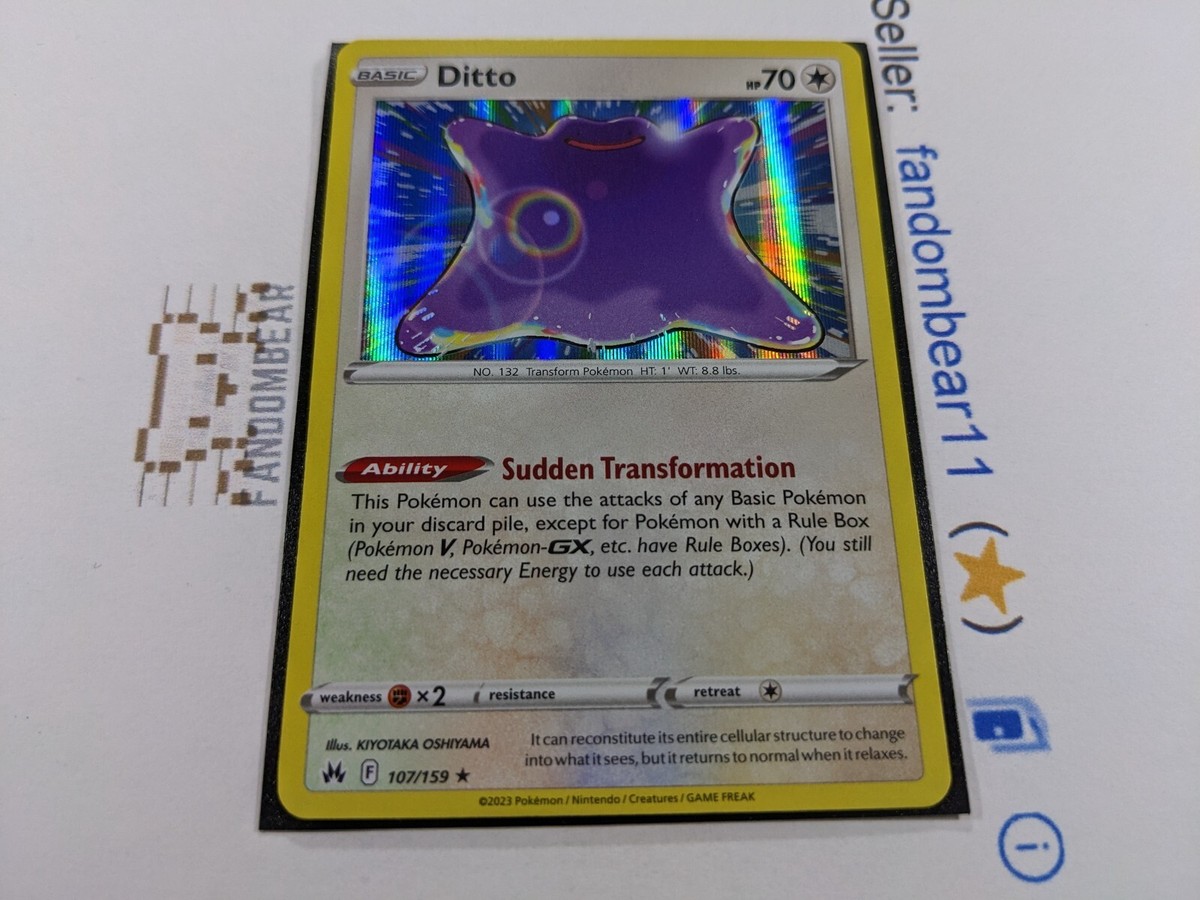 Ditto HOLO RARE card 107/159 Sword & Shield Crown Zenith 2023