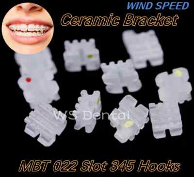 #ad Dental Orthodontic Ceramic Brackets MBT 022 Slot 345 Hooks Braces In Bulk $157.39