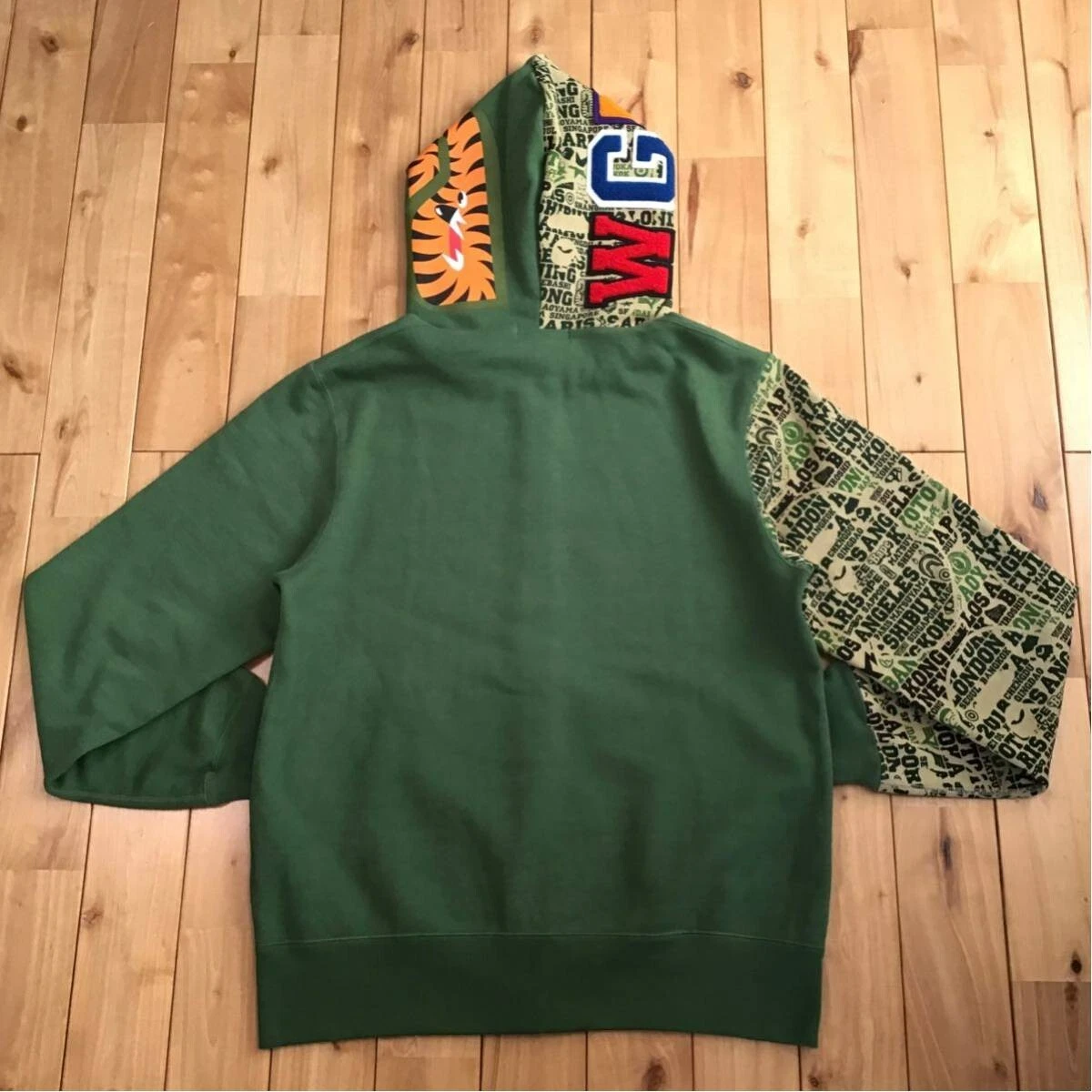 BAPE XXV CITIES CAMO Shark full zip hoodie Green A Bathing Ape Size L