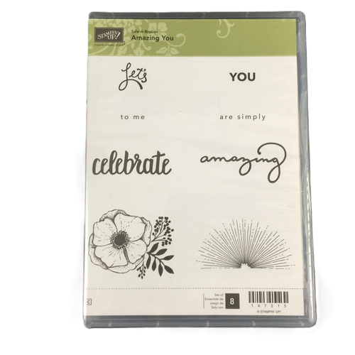 Stampin' Up! AMAZING YOU Stamp Set Inspirational Sentiments Flowers 8 Stamps - Picture 1 of 6