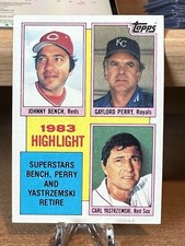 1984 Topps Baseball MLB Bench Perry Yastrzemski Retire 1983 Highlight Card #6