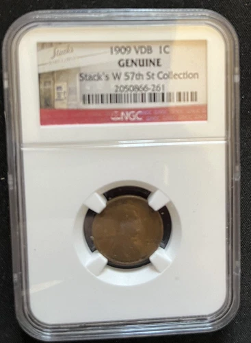 1909 VDB  1C - Stack's W 57th St Collection. Graded by NGC - GENUINE
