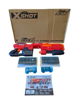 ZURU X-SHOT 36349-2022 Excel Turbo Advance Foam 96 Dart Blaster - Rot Originalverpackt